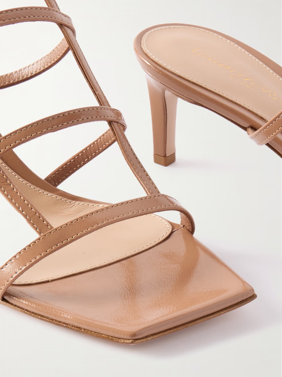 55 glossed-leather sandals