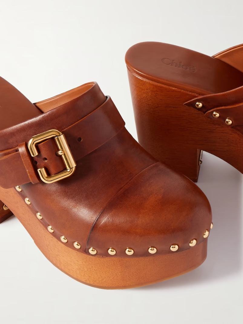 Jeanette studded platform clogs