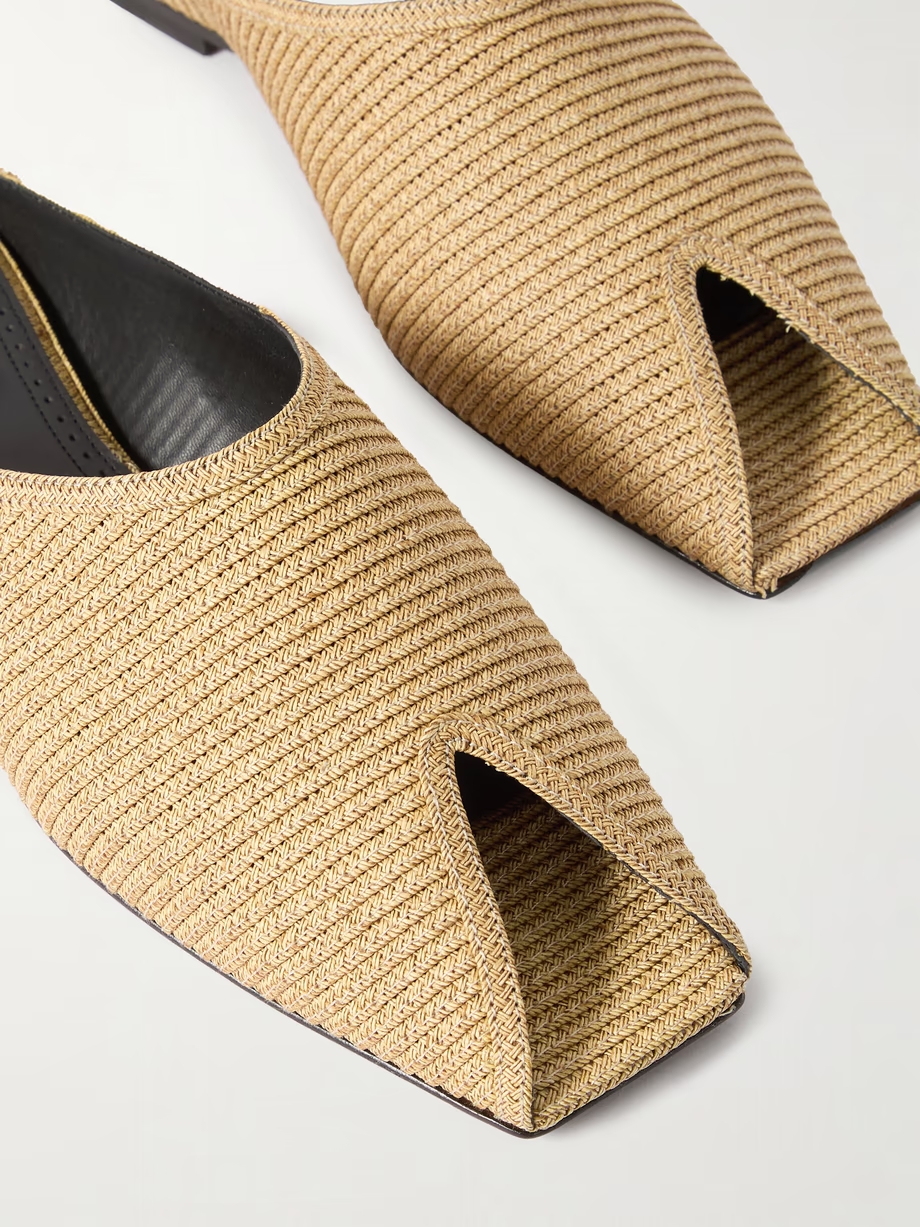 Spike raffia mules