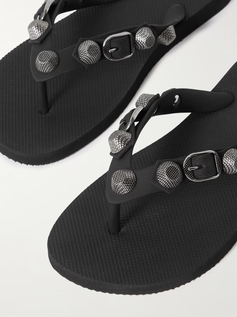 Cagole embellished rubber flip flops