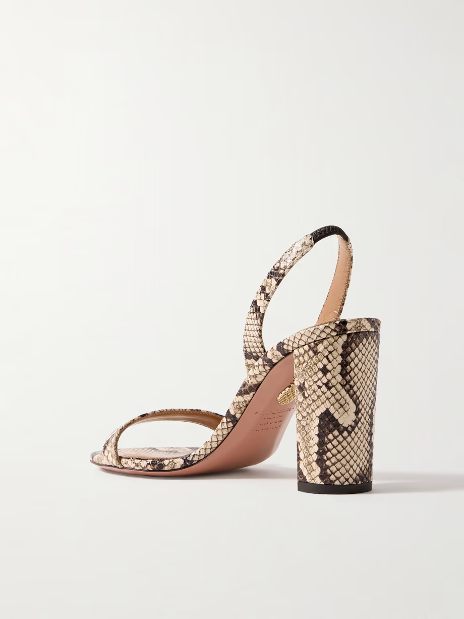 So Nude 85 snake-effect leather slingback sandals