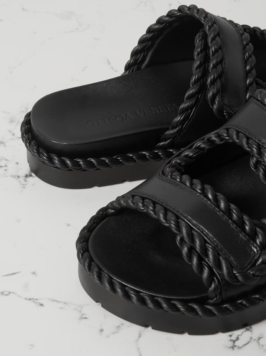 Jack braided leather slides