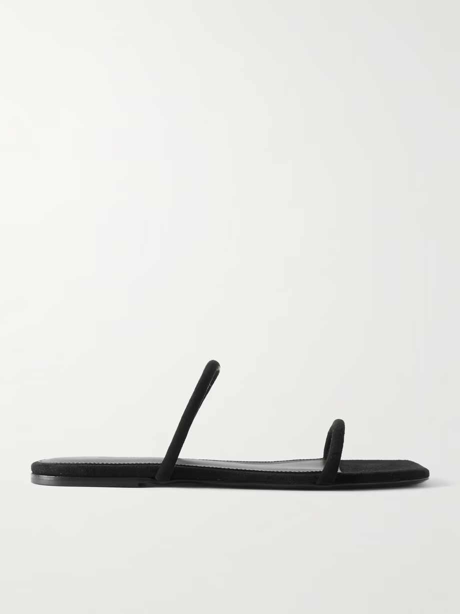 The Minimalist suede slides