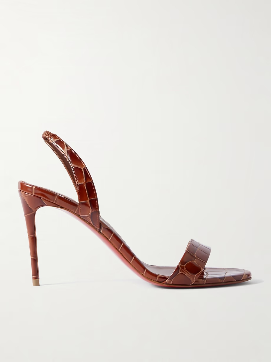 O Marylin 85 croc-effect patent-leather slingback sandals