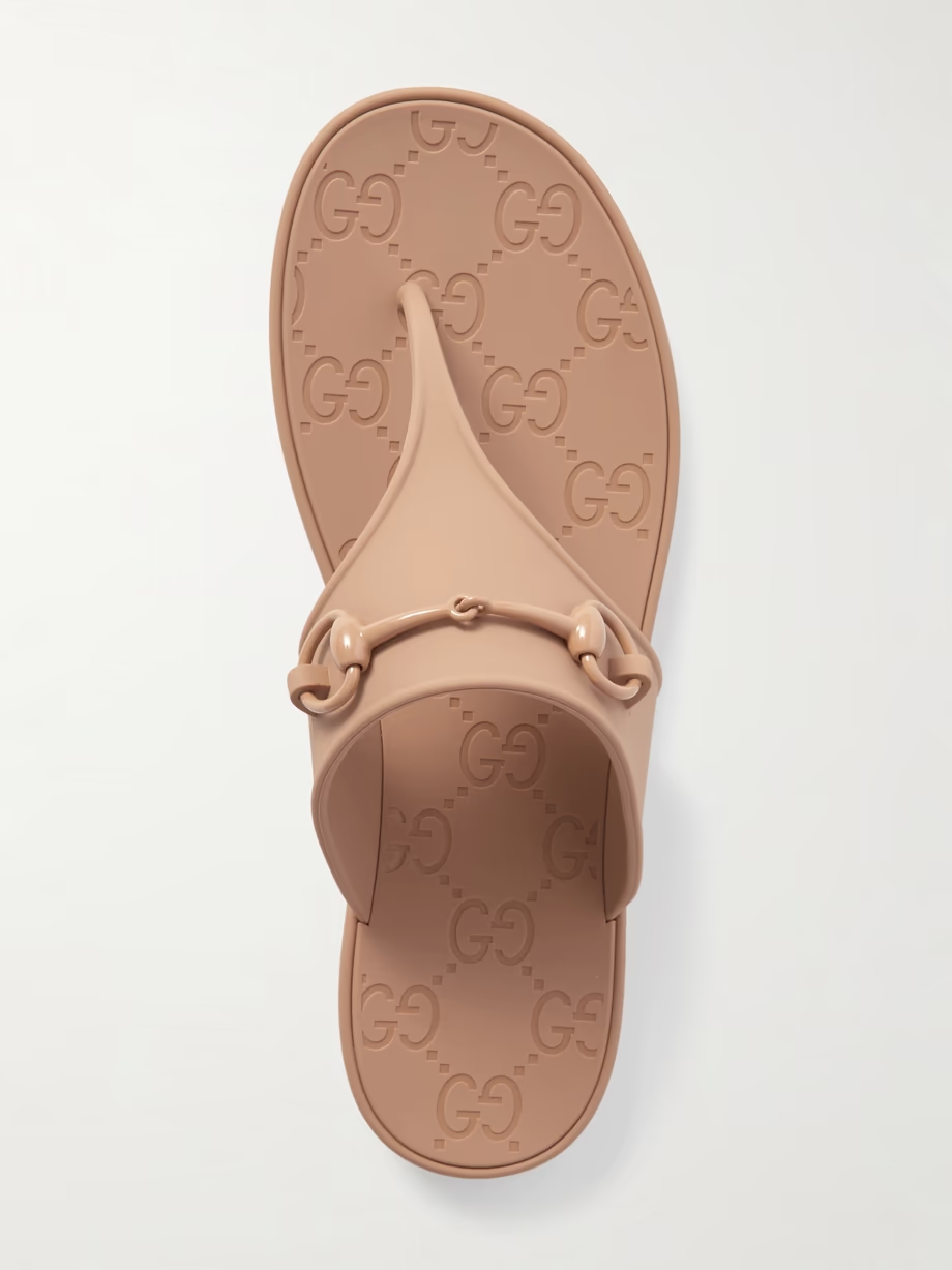 Minorca horsebit-embellished rubber flip flops