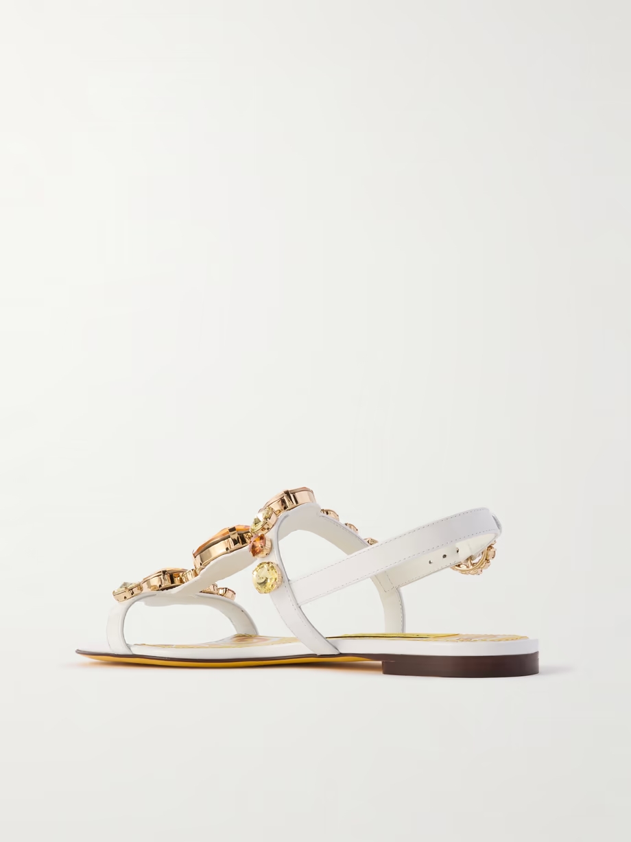 Bianca crystal-embellished patent-leather sandals