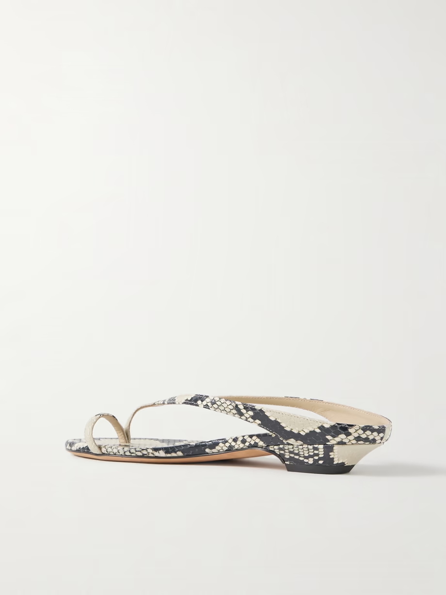 Marion snake-effect leather mules