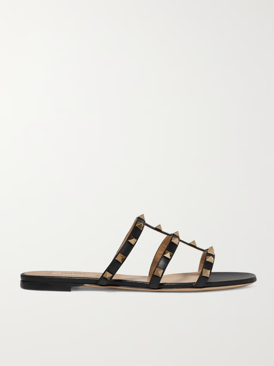 Rockstud leather sandals