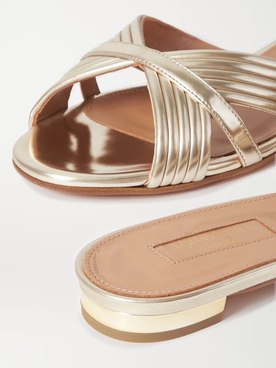 Sundance metallic vegan leather slides