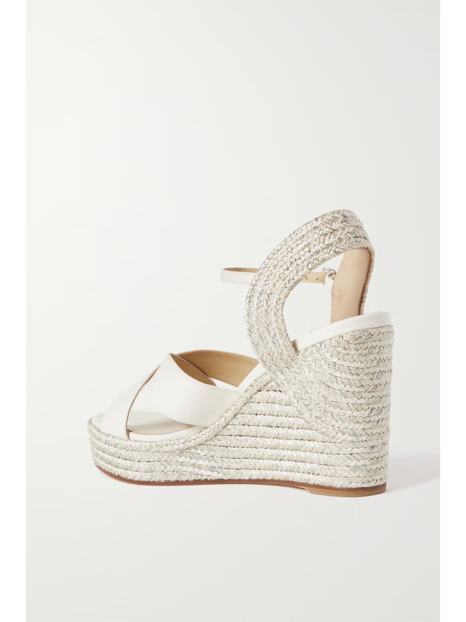 Dellena 100 leather espadrille wedge sandals