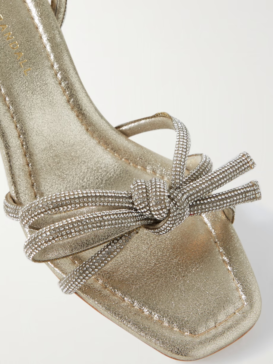 + NET SUSTAIN Mikel crystal-embellished metallic suede sandals