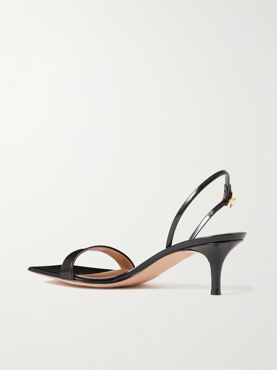 Ribbon 55 patent-leather slingback sandals