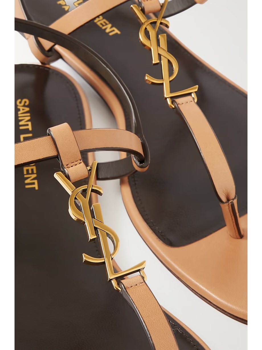 Cassandra logo-embellished leather slingback sandals