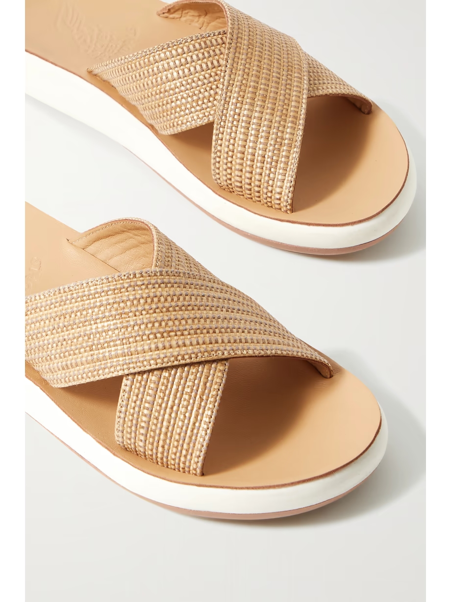 Thais woven raffia slides