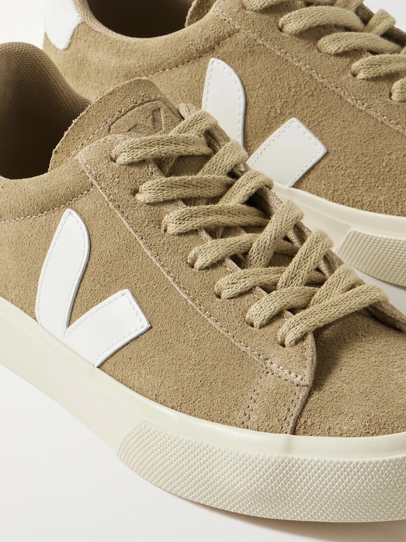 Campo leather-trimmed suede sneakers