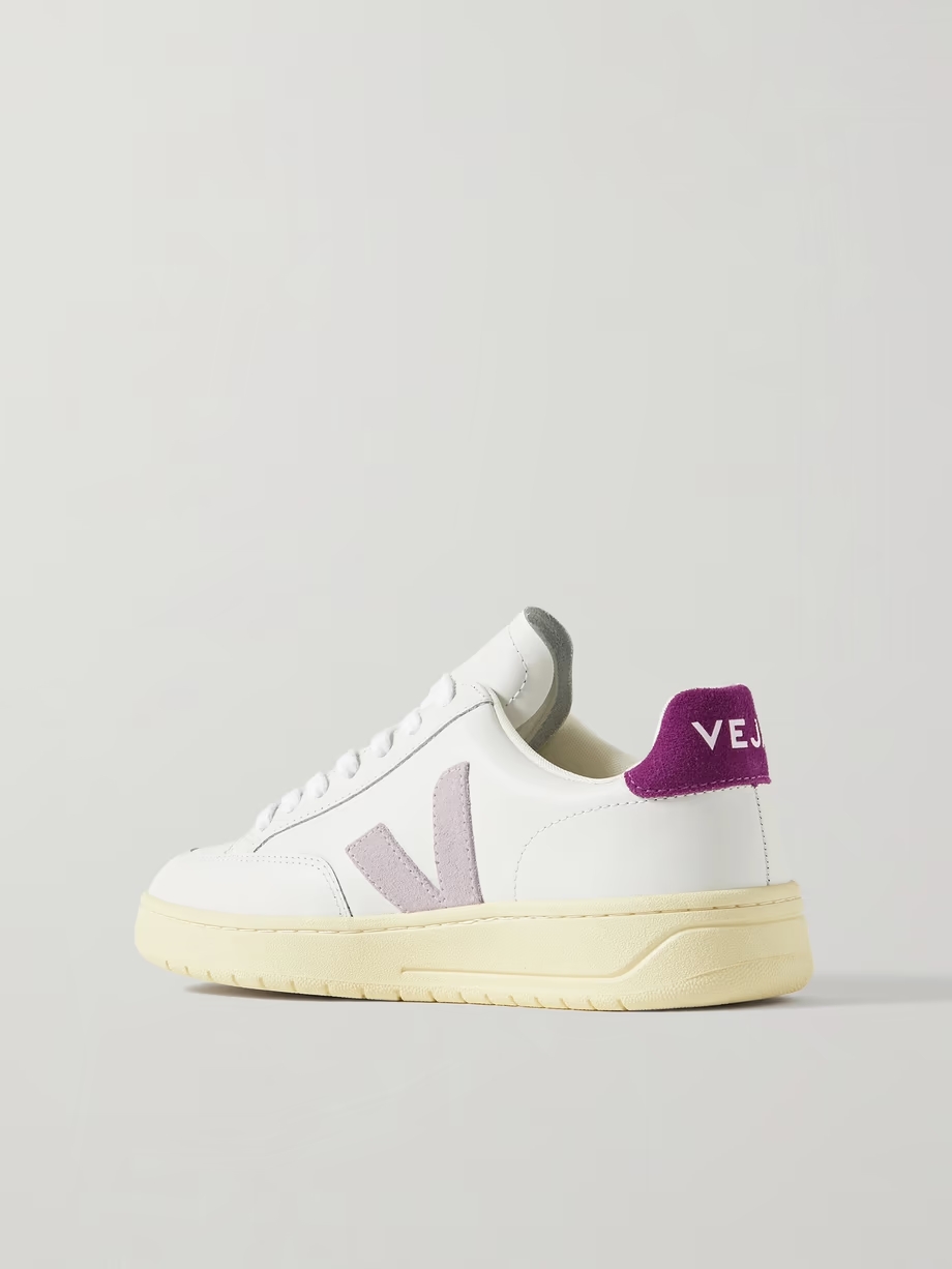 V-12 suede-trimmed leather sneakers