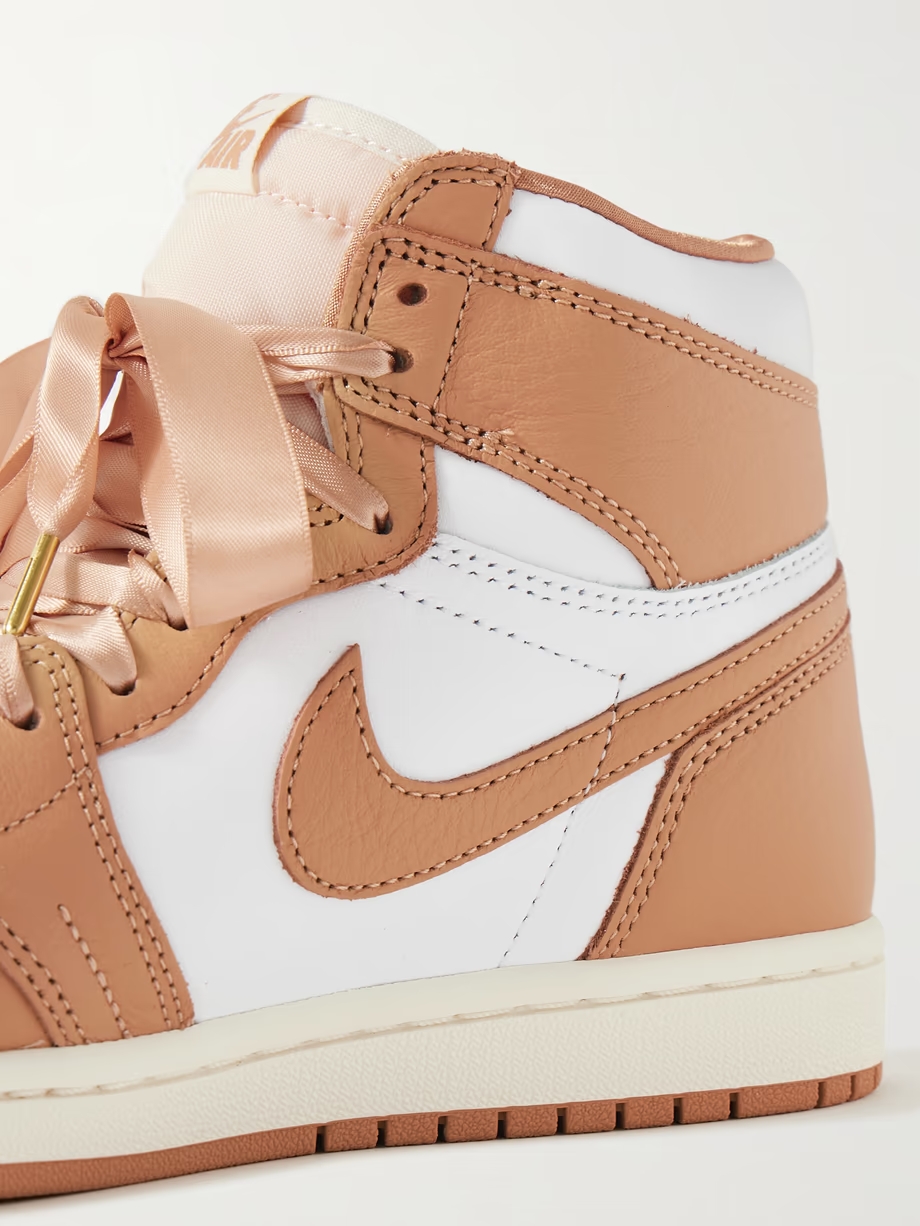 Air Jordan 1 Retro mesh-trimmed leather high-top sneakers