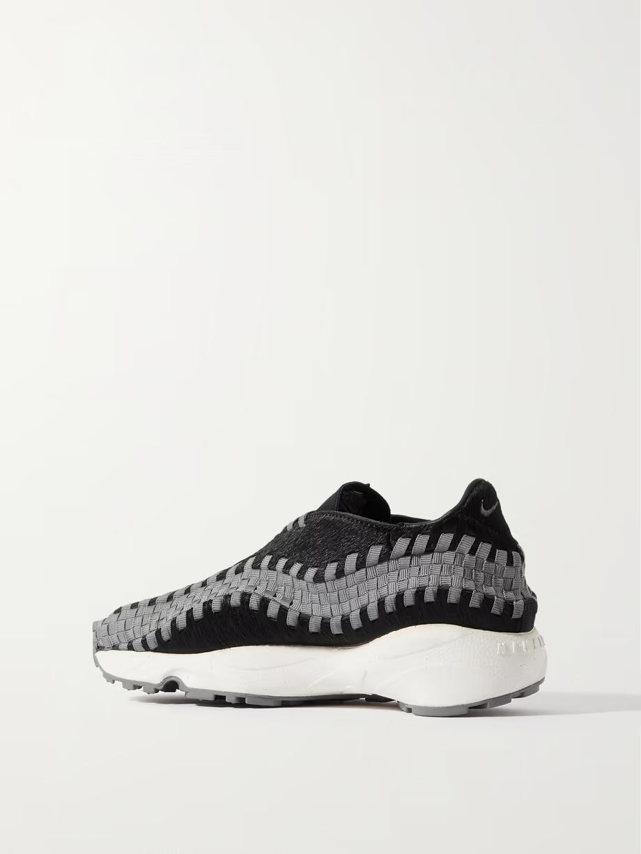 Air Footscape grosgrain-trimmed calf hair sneakers