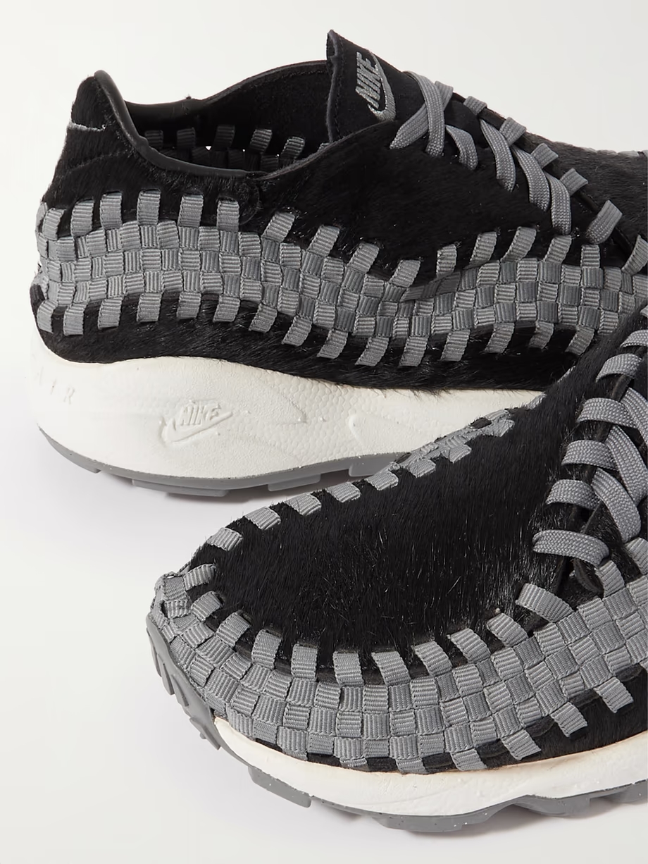 Air Footscape grosgrain-trimmed calf hair sneakers