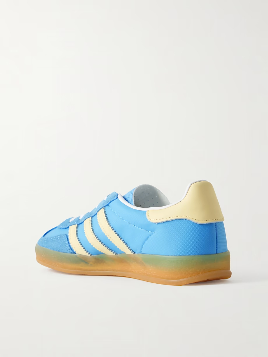 Gazelle Indoor leather-trimmed suede and nylon sneakers