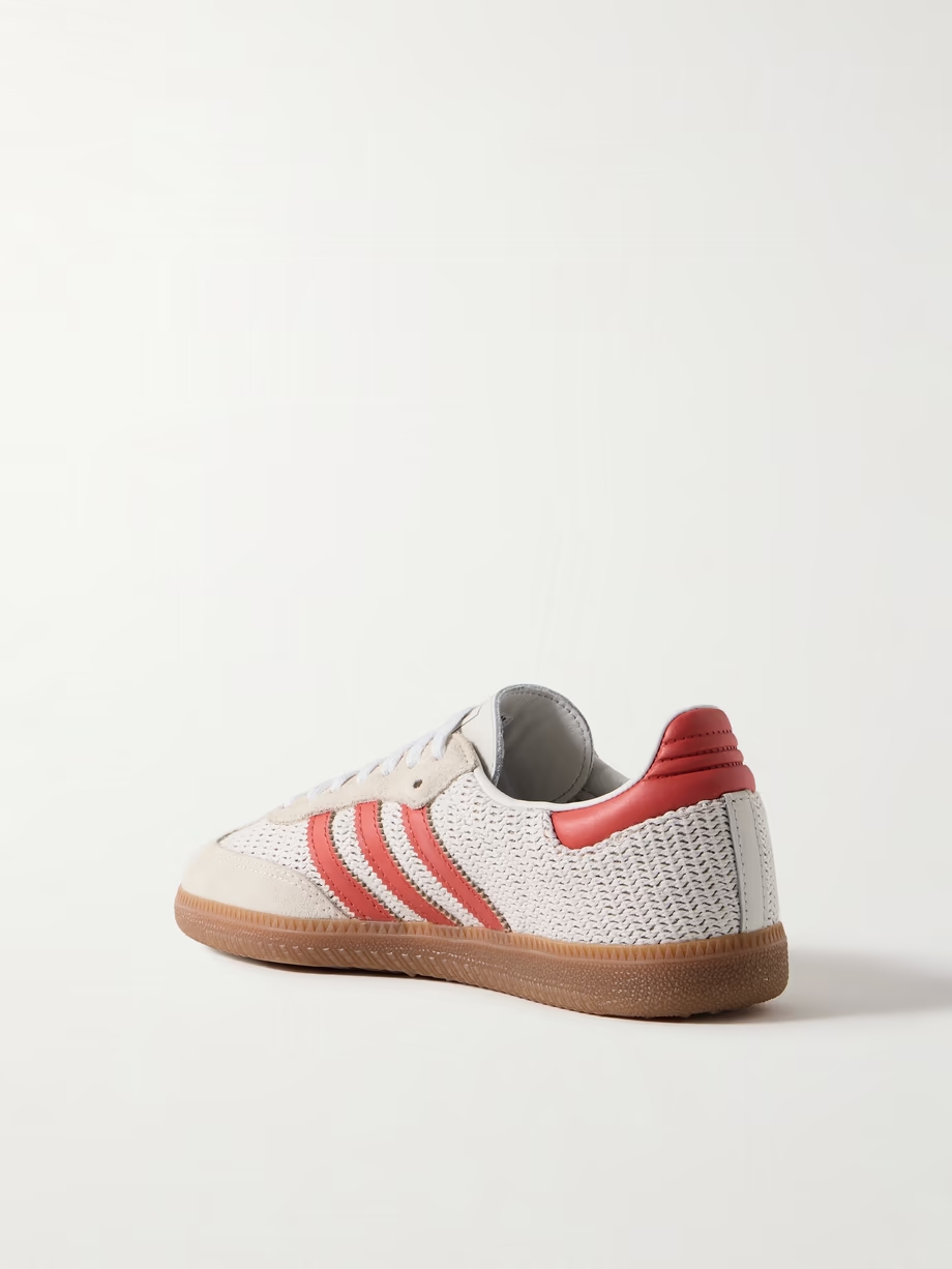 Samba OG suede and leather-trimmed knitted sneakers