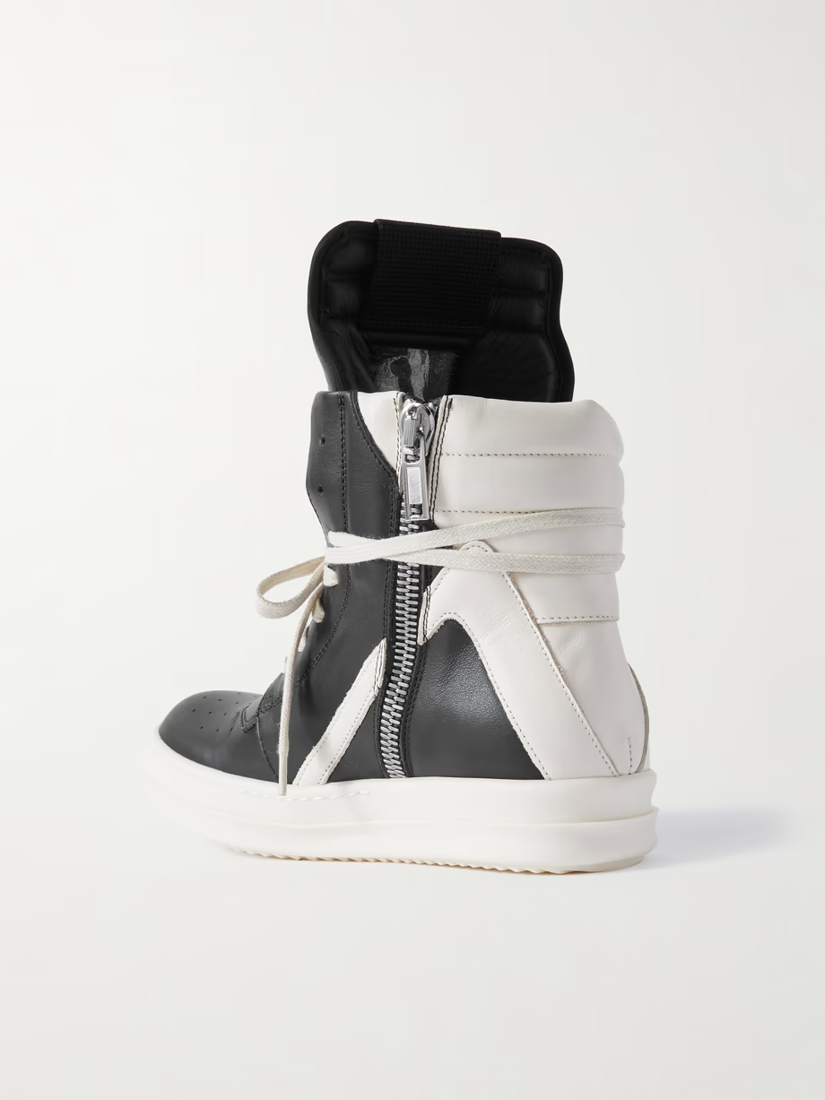 Geobasket two-tone leather high-top sneakers