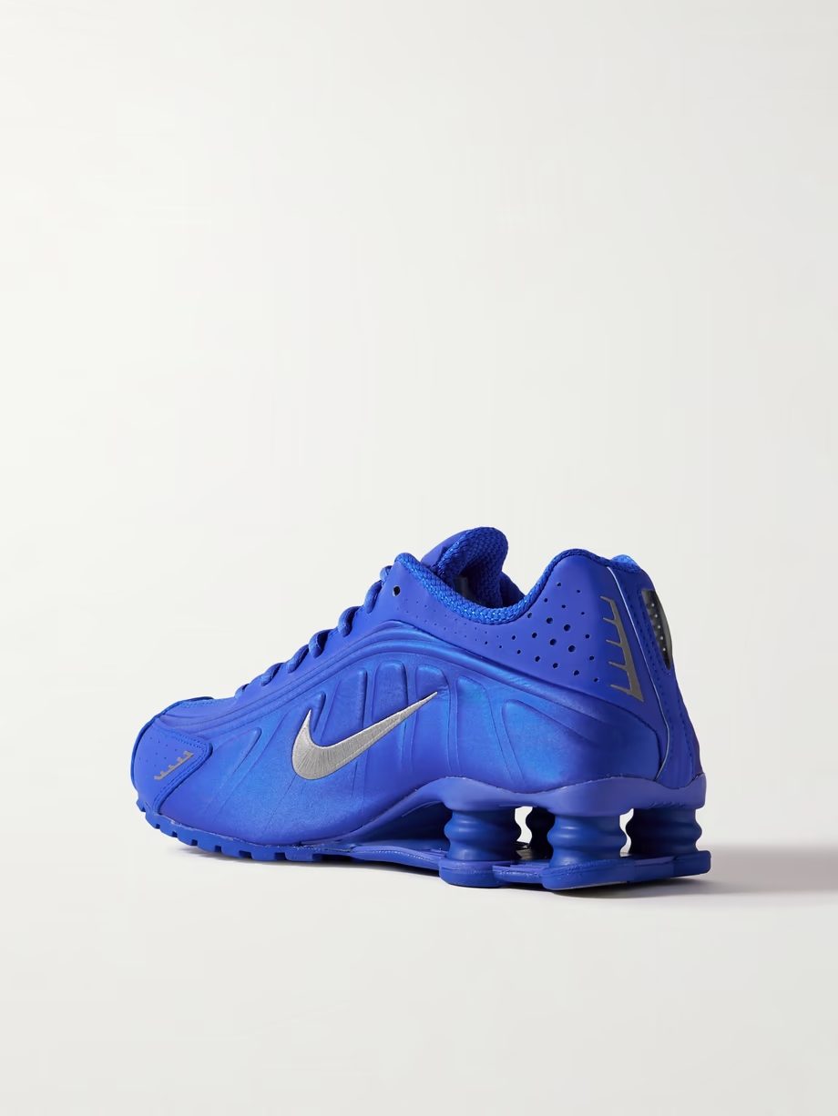 Shox R4 satin and mesh sneakers