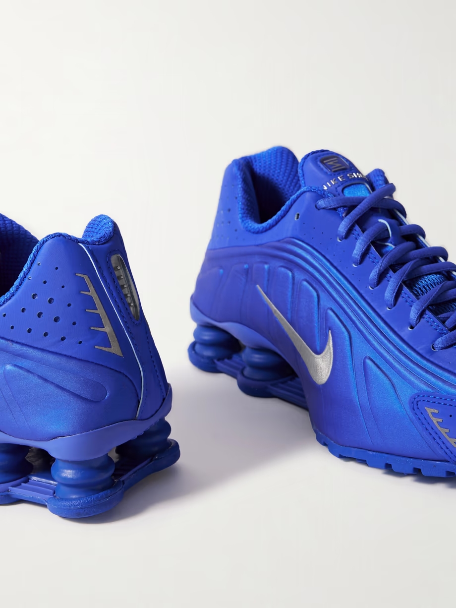 Shox R4 satin and mesh sneakers