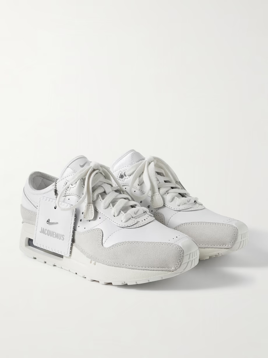 + Jacquemus Air Max 1 SP suede-trimmed perforated leather sneakers