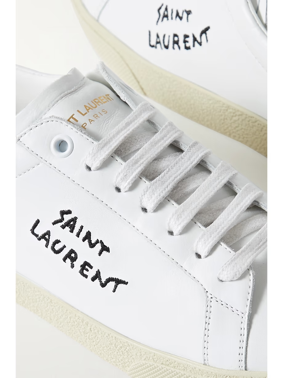 Court Classic logo-embroidered leather sneakers