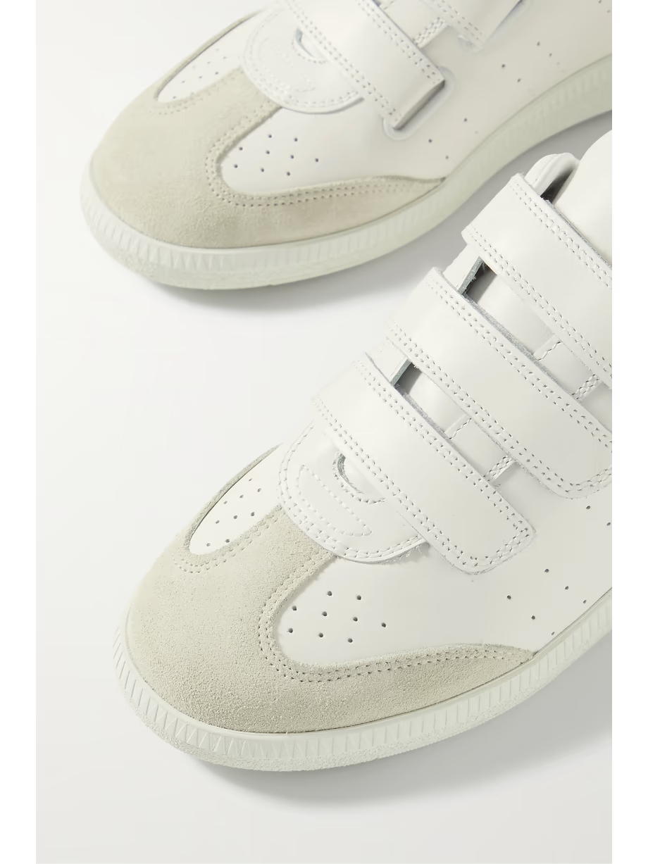 Beth suede-trimmed leather sneakers