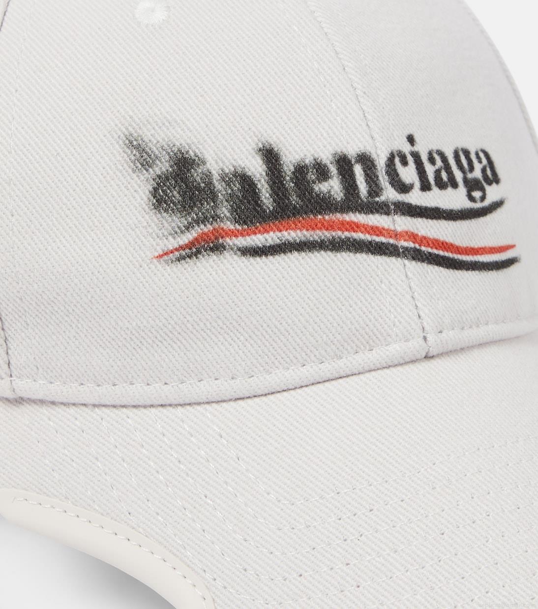 BalenciagaLogo cotton drill baseball cap