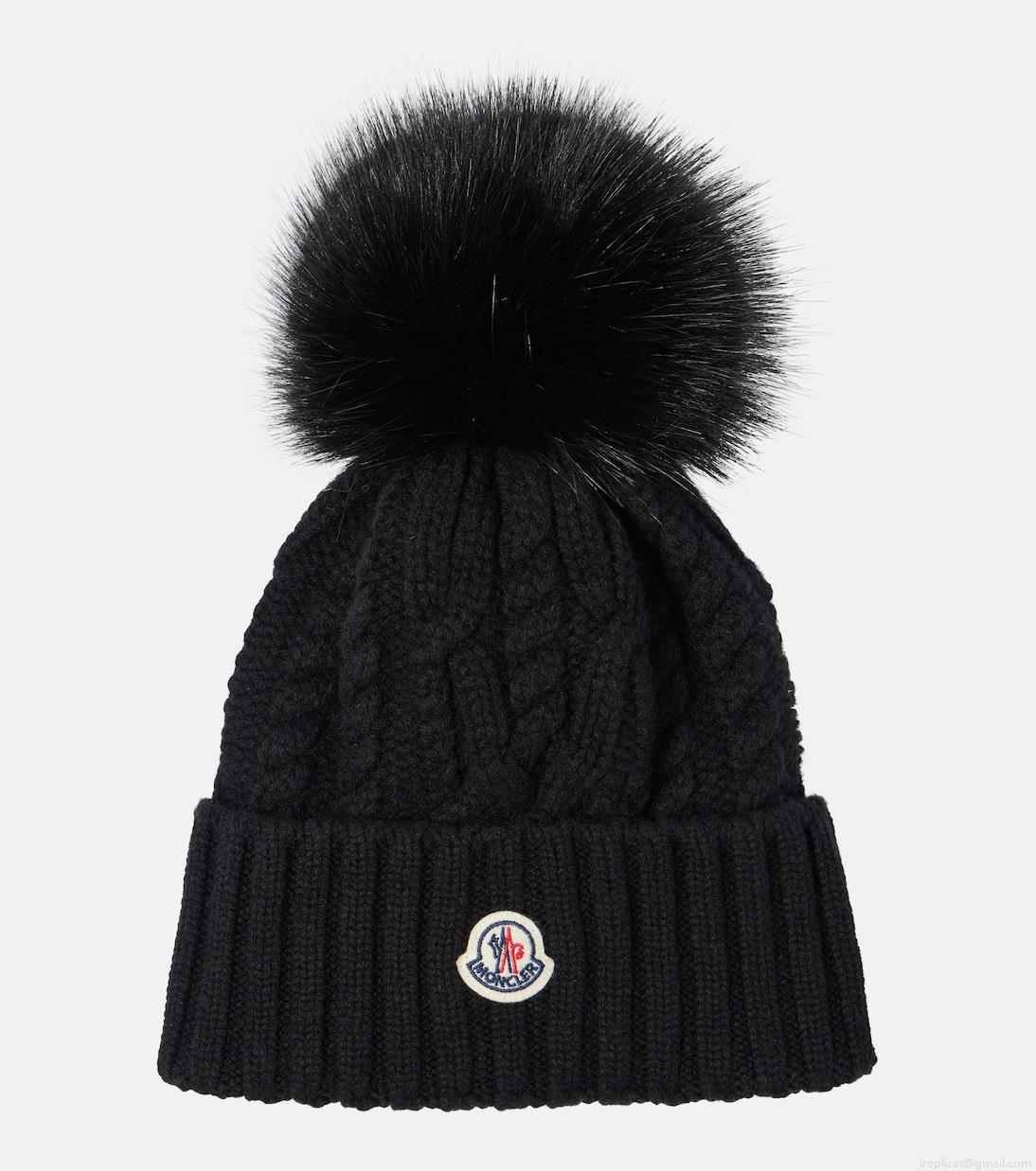 MonclerLogo wool and cashmere beanie