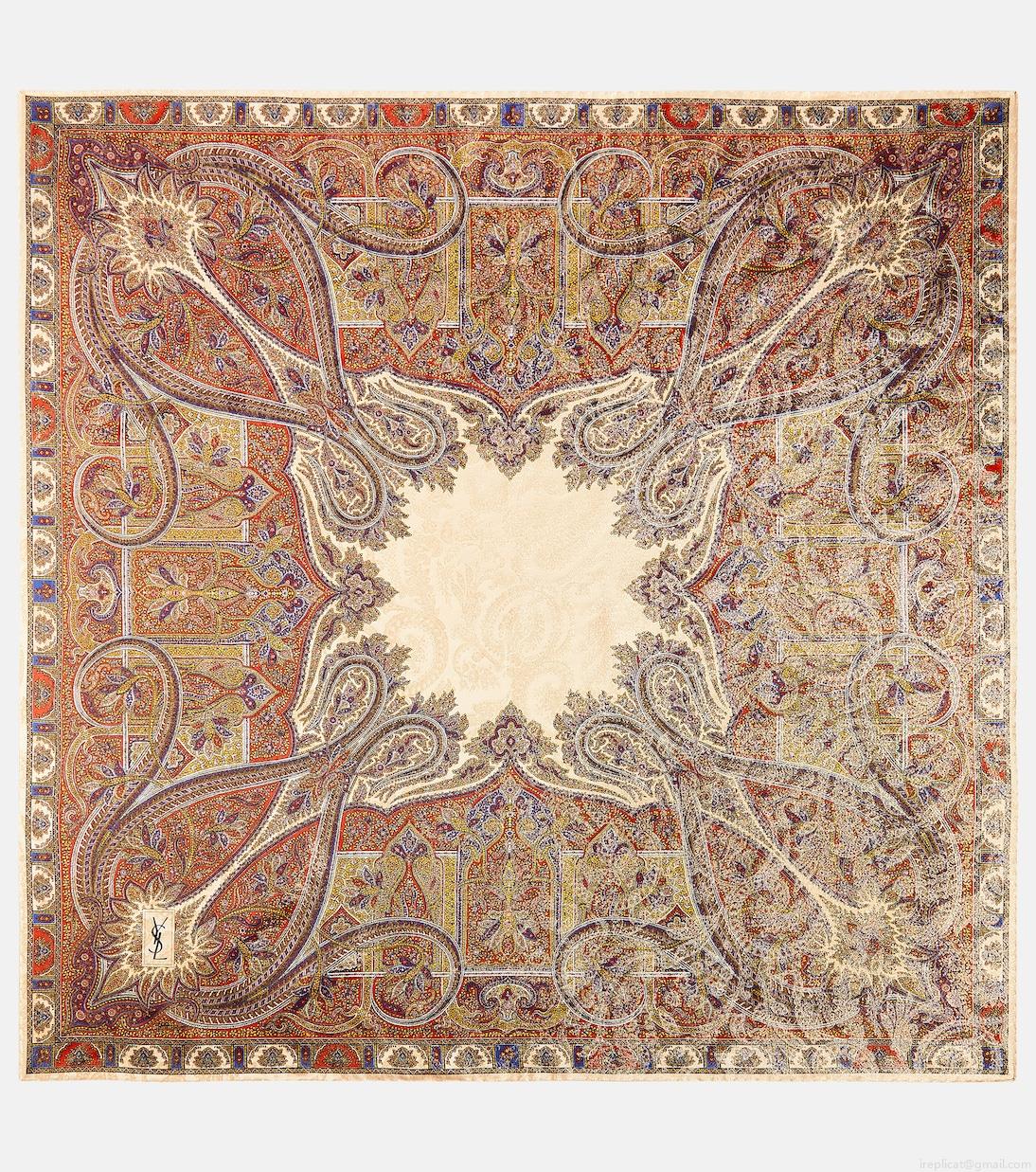 Saint LaurentPaisley silk-blend jacquard scarf