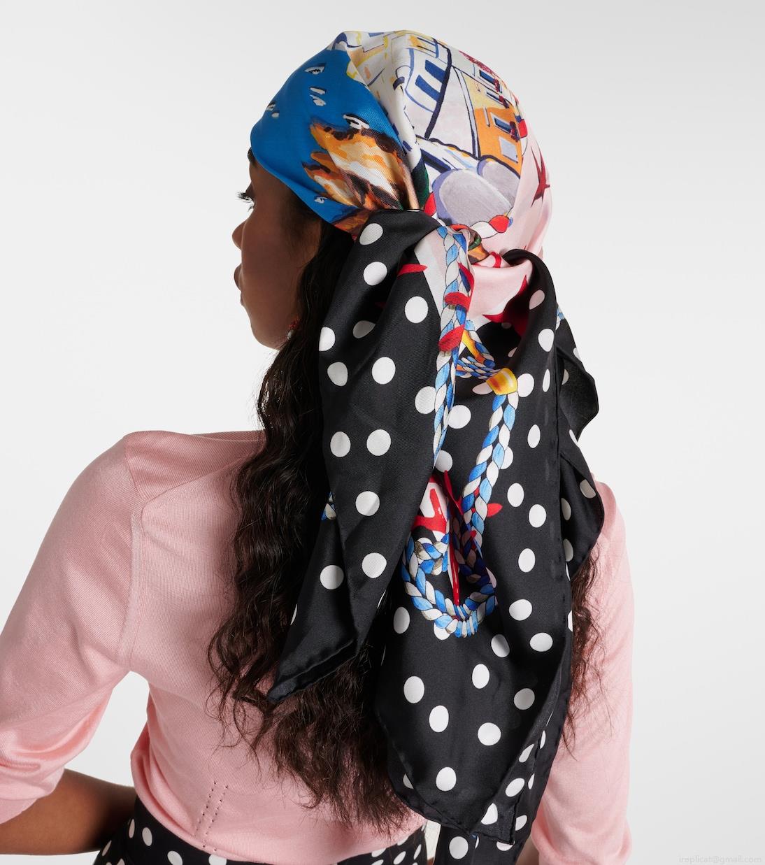 Dolce&GabbanaCapri printed silk twill scarf