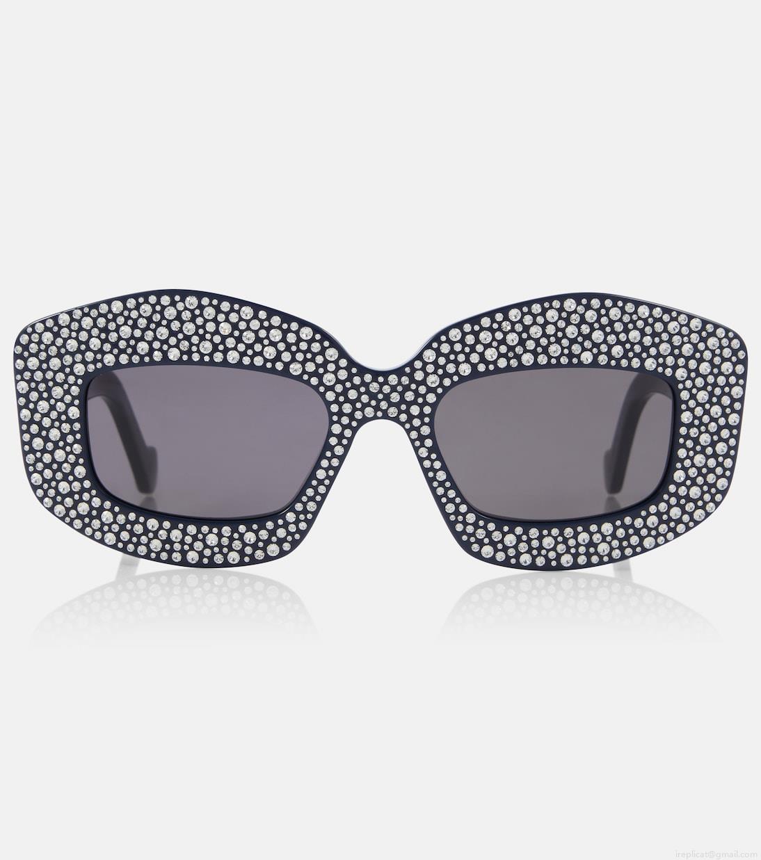 LoewePavé Screen embellished square sunglasses